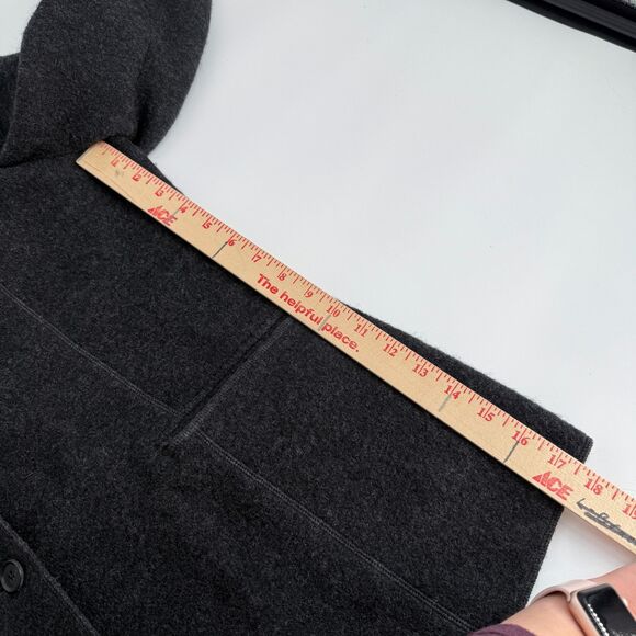 Lands End 100% Wool Cardigan Jacket 3 Button Gray Outdoor Women Size 18 TALL - Picture 8 of 12